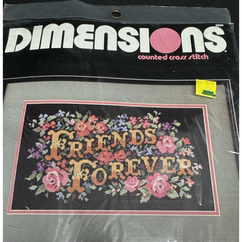 1990 Dimensions Counted Cross Stitch Kit 3699 Friends Forever NEW Sealed